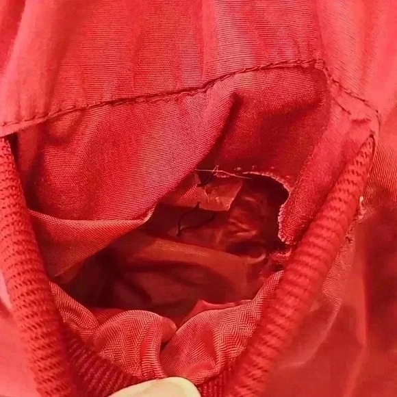 VTG Burgundy Harrington Style Bomber Jacket Zip Up Casual Outerwear Size 46 - Picture 5 of 7